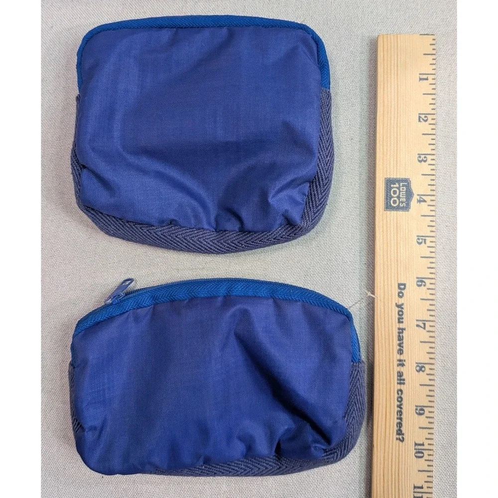 Pouch Set Unisex OS Blue Excellent Vintage Rainbow Dove Nylon 2pc